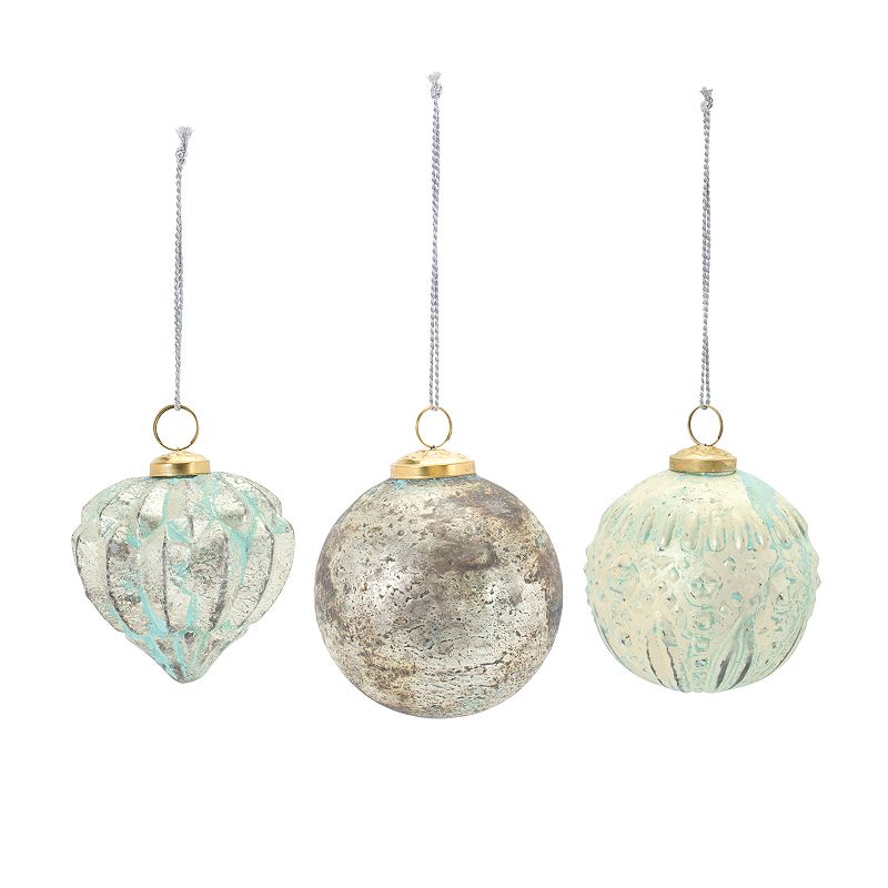 Melrose Mercury Glass 6-pc. Ornament Set, Blue