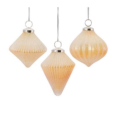 Melrose Ribbed Glass 6-pc. Ornament Set