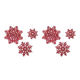 Melrose Paper Snowflake Ornament 6 pc Set