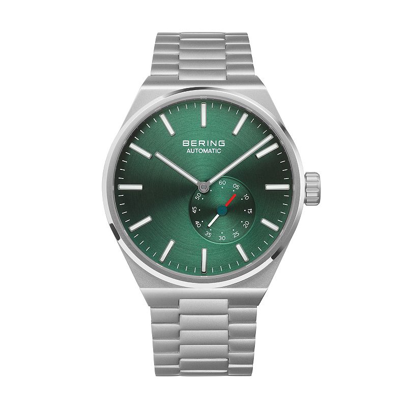 BERING Men's Automatic Stainless Steel Bracelet Watch, Size: Large, Green