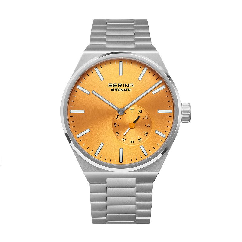 BERING Men's Automatic Stainless Steel Bracelet Watch, Size: Large, Orange
