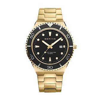 BERING Men's Classic Goldtone Stainless Steel Link Bracelet Watch