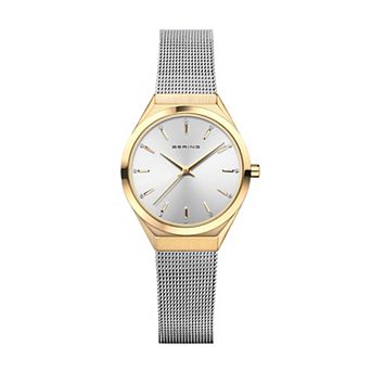 BERING Ultra Slim Women's Two-Tone Stainless Steel Milanese Strap Watch