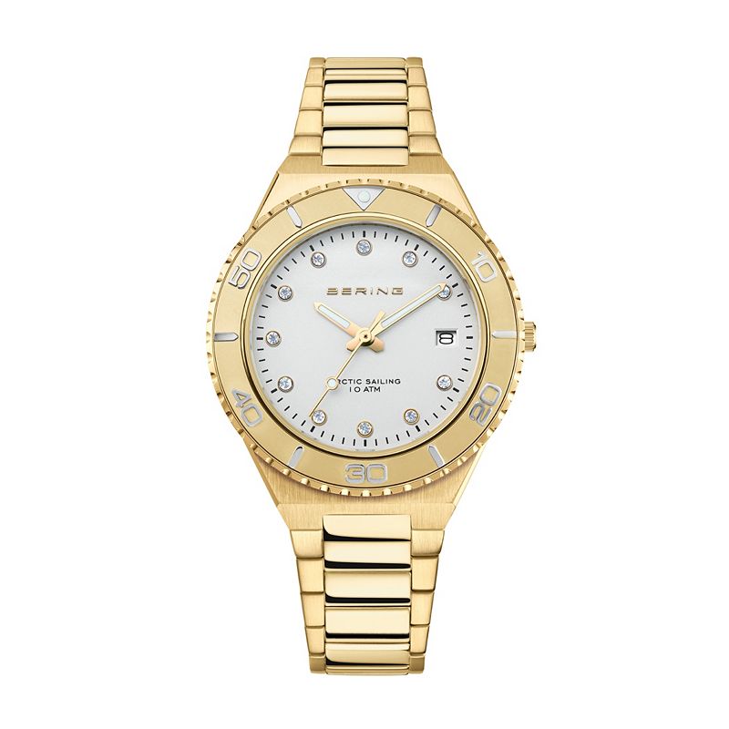 BERING Women's Classic Stainless Steel Link Bracelet Watch, Size: Medium, Gold Tone