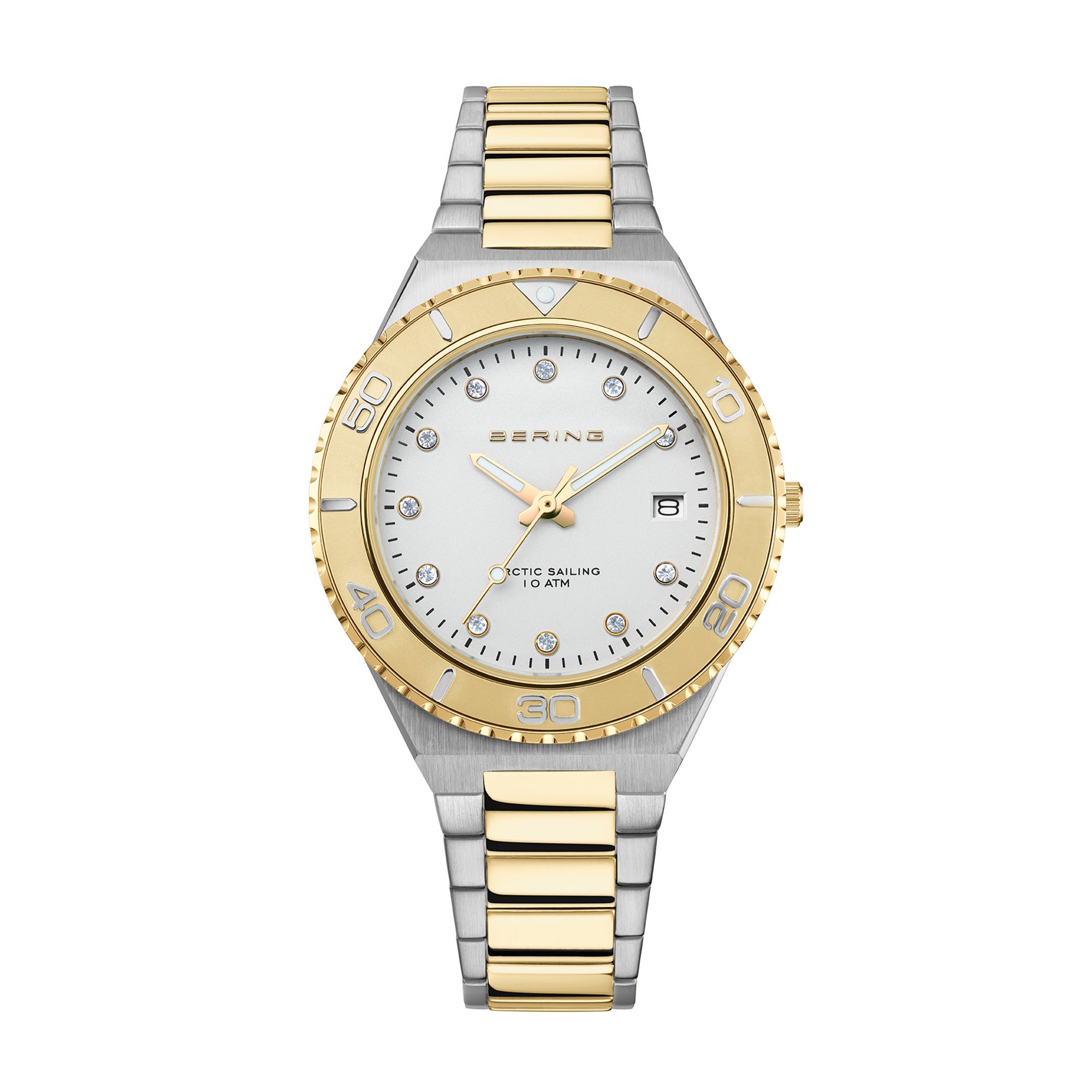 BERING Womens Classic Stainless Steel Link Bracelet Watch, Size: Medium, T