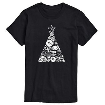 Big & Tall Sea Shell Christmas Tree Graphic Tee