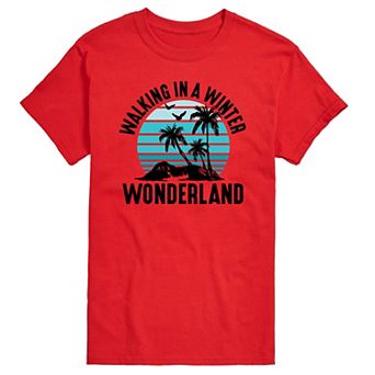 Big & Tall Walking In A Winter Wonderland Beach Graphic Tee