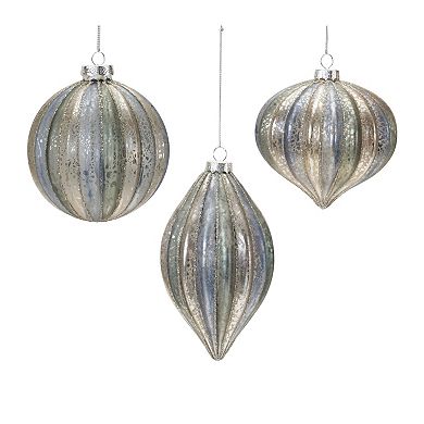 Melrose Ribbed Glass 6-pc. Ornament Set
