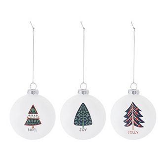 Melrose Sentiment Ball 6 pc Ornament Set