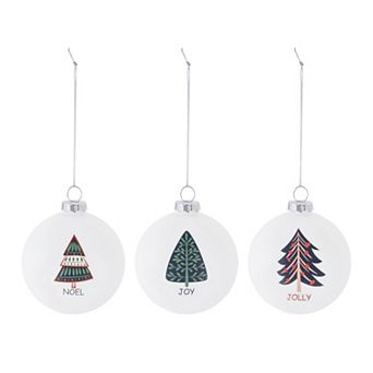 Melrose Sentiment Ball 6 pc Ornament Set