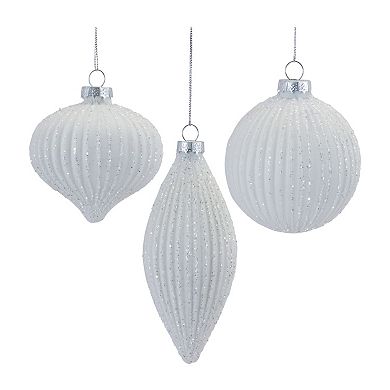 Melrose Glittered Glass 12-pc. Ornament Set