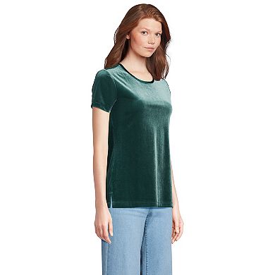 Women's Lands' End Velvet Crewneck Top