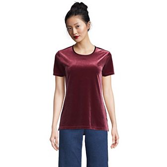 Women's Lands' End Velvet Crewneck Top