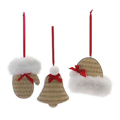 Melrose Cozy Mitten, Hat & Bell Ornament 12 pc Set