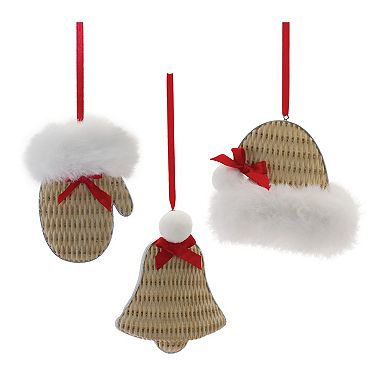Melrose Cozy Mitten, Hat & Bell Ornament 12 pc Set