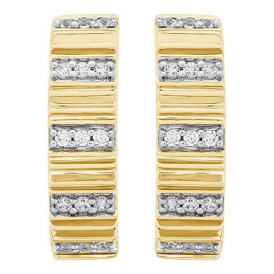 Verifine 14K Gold Plated 0.15 Carat T.W. Diamond Earrings