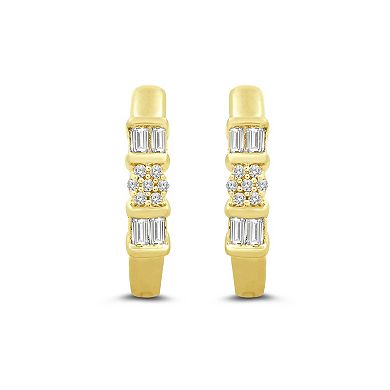 Verifine Demi Fine 14K Gold Plated 0.10 Carat T.W. Diamond Zara Earrings