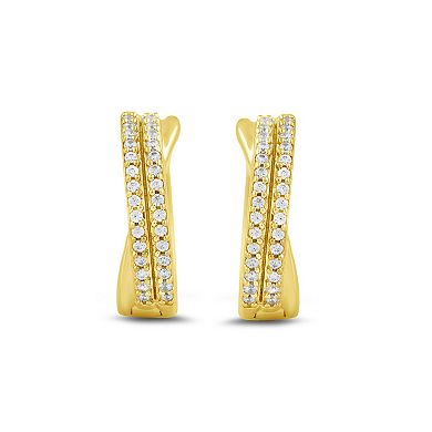 Verifine Demi Fine 14K Gold Plated 0.10 Carat T.W. Diamond Nina Earrings