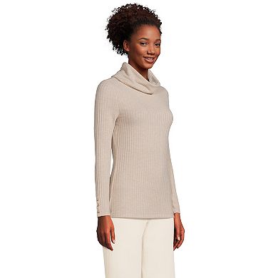 Women's Lands' End Long-Sleeve Wide Rib Turtleneck