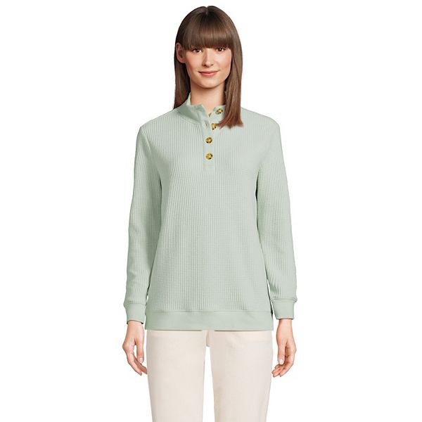Woven Knit Placket Top main image 0
