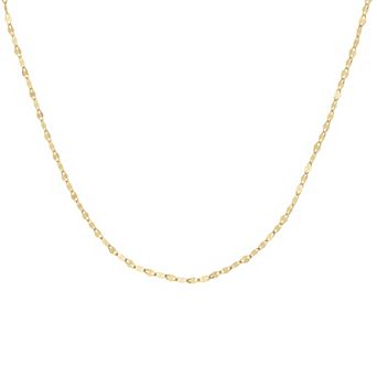 10k Gold Mirror Pendant Chain Necklace