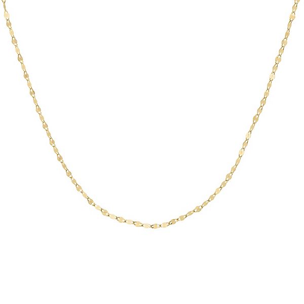 10k Gold Mirror Pendant Chain Necklace