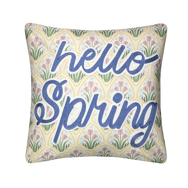 Celebrate Together™ 16x16 Spring Ivory Floral Hello Spring Pillow