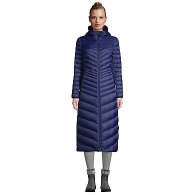 Women's Lands' End Wanderweight Ultralight Packable Maxi Down Puffer Coat