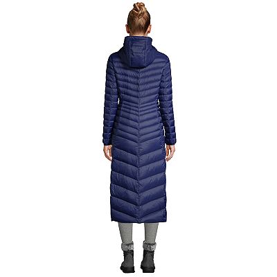 Women s Tall Lands End Wanderweight Ultralight Packable Maxi Down Puffer Coat