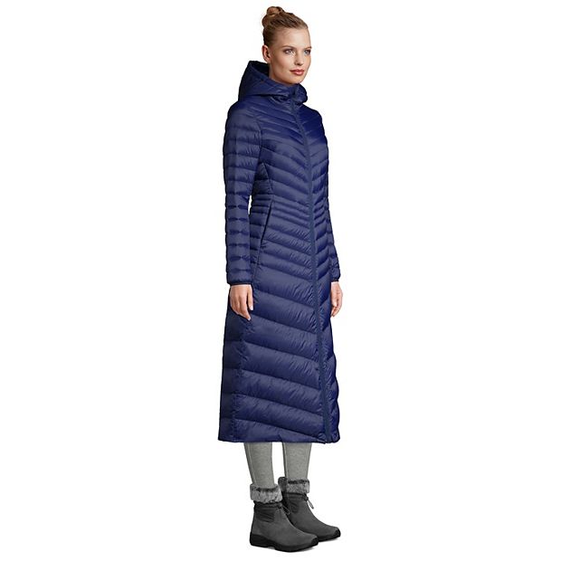 Women s Tall Lands End Wanderweight Ultralight Packable Maxi Down Puffer Coat