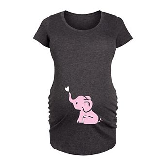 Maternity Baby Elephant Girls Graphic Tee