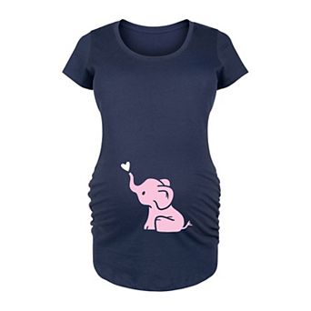 Maternity Baby Elephant Girls Graphic Tee