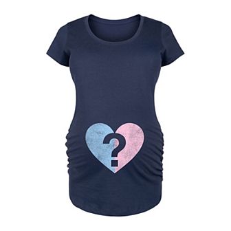 Maternity Gender Heart Graphic Tee