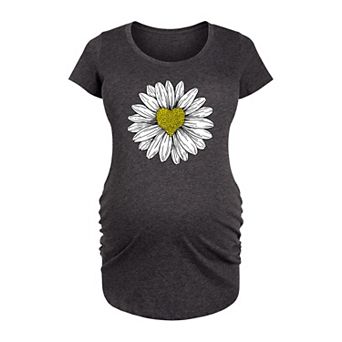 Maternity Daisy Heart Drawing Graphic Tee
