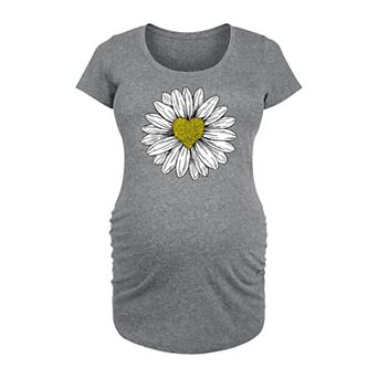 Maternity Daisy Heart Drawing Graphic Tee