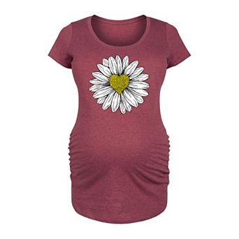 Maternity Daisy Heart Drawing Graphic Tee