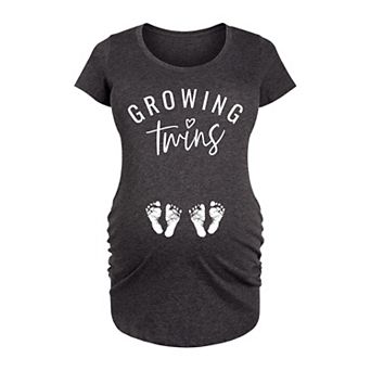 Maternity Growing Twins Graphic Tee