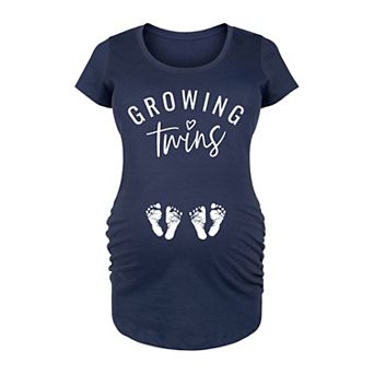 Maternity Growing Twins Graphic Tee