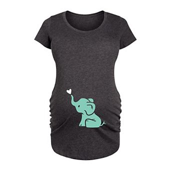 Maternity Baby Elephant Neutral Graphic Tee