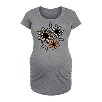 Maternity Patterned Flowers Graphic Tee