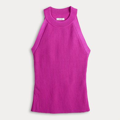 Women's Nine West Fitted Rib Knit Halter Tank Top
