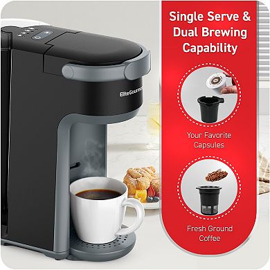 Elite Gourmet Rapid Brew Technology 2-in-1 Capsule Coffee Maker