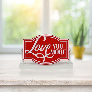 "Love You More" Valentine's Day Flip Sign Tabletop Decor