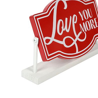"Love You More" Valentine's Day Flip Sign Tabletop Decor