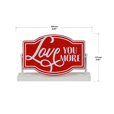 "Love You More" Valentine's Day Flip Sign Tabletop Decor