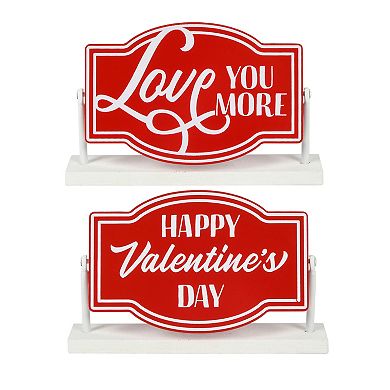 "Love You More" Valentine's Day Flip Sign Tabletop Decor