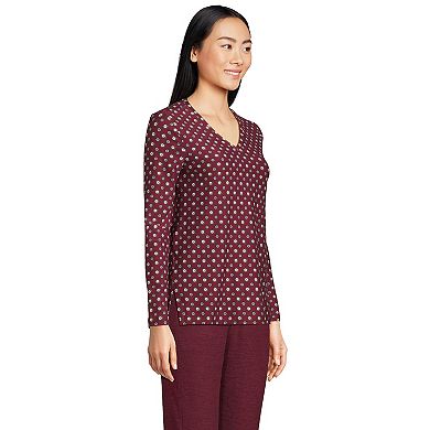 Women's Lands' End Long Sleeve Performance V-Neck Top