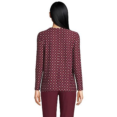 Women's Lands' End Long Sleeve Performance V-Neck Top