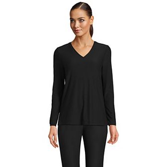 Women's Lands' End Long Sleeve Performance V-Neck Top