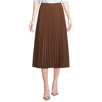 Women's Lands' End Pleated Midi Skirt